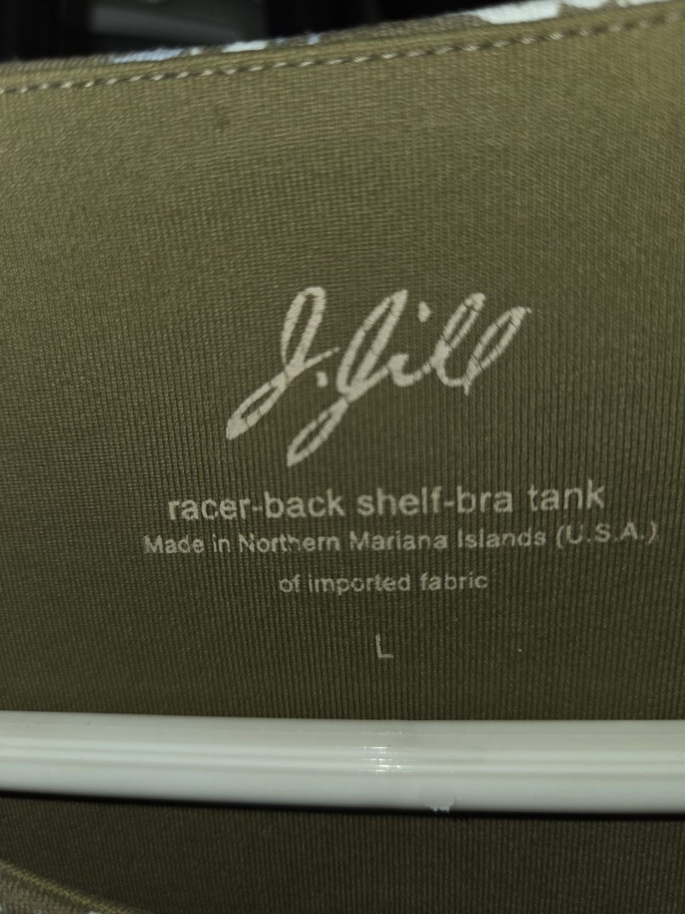 J. Jill Floral A-Line Shell Top in Olive Green And White - Picture 3 of 3
